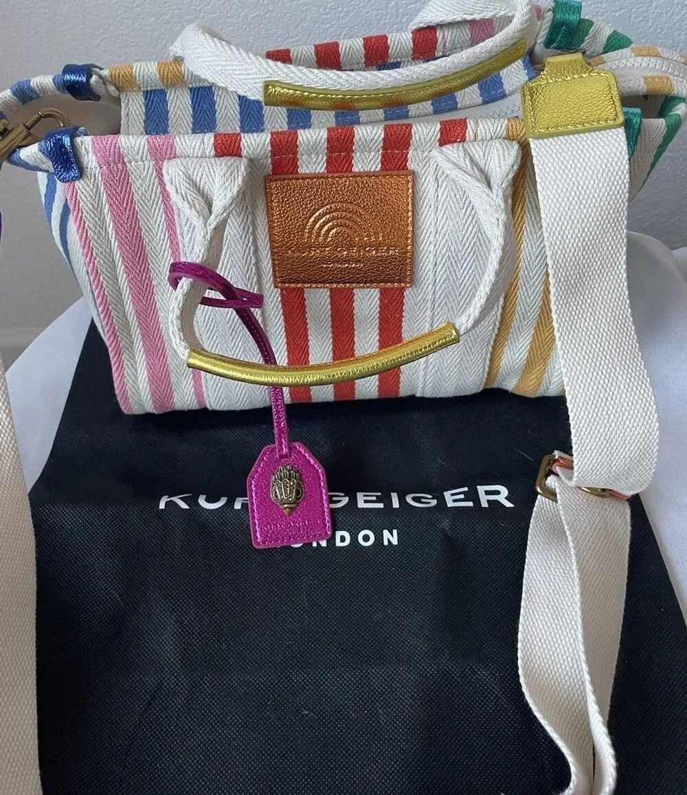 New KURT GEIGER Southbank Small Shopper in Multi Rainbow Tote Crossbody Bag